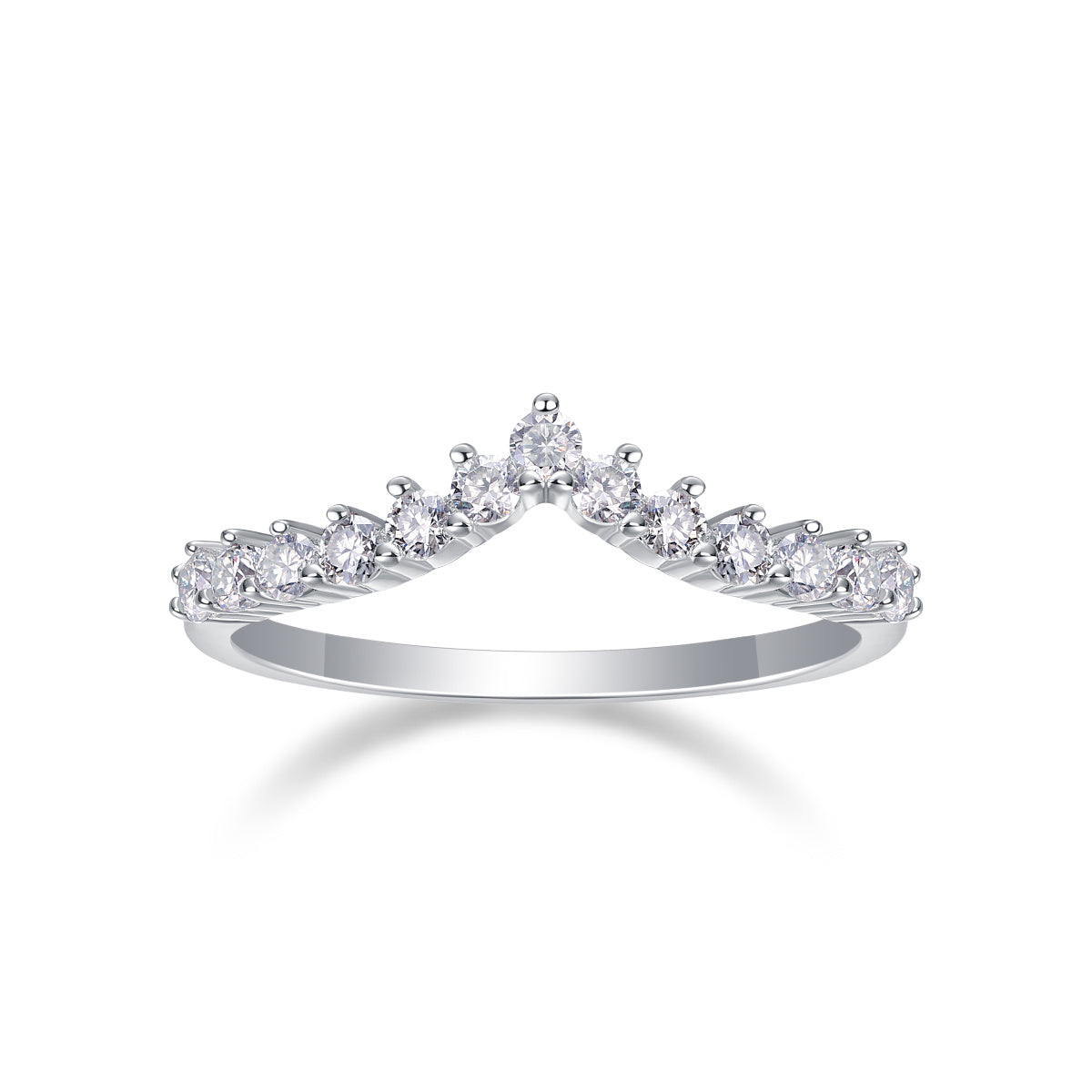 Crown band moissanite ring stacking design
