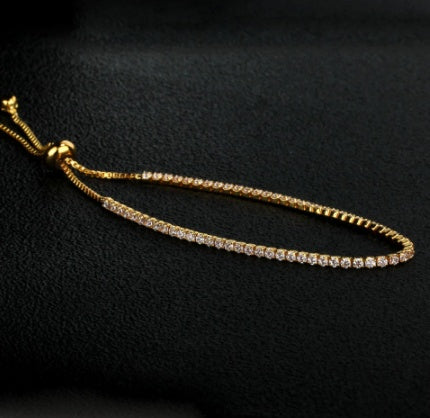 Gold-plated zircon bracelet micro-inlaid stones
