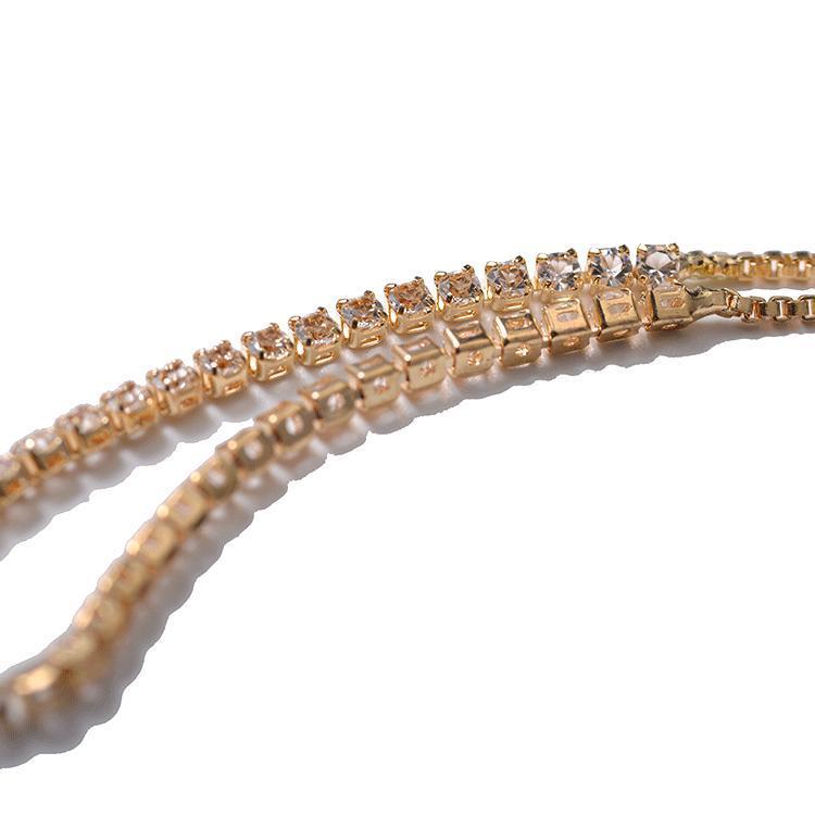 Adjustable zircon bracelet delicate sparkle close-up
