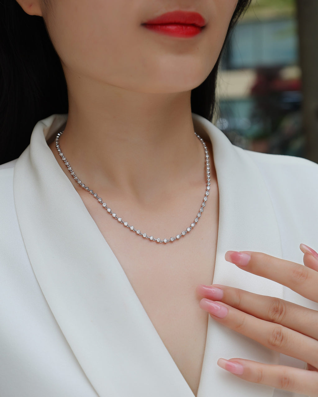 Heart-to-Heart Moissanite Pendant Necklace – 925 Sterling Silver & Platinum Plating