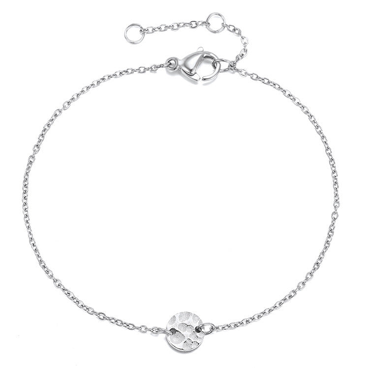 Silver geometric round link bracelet affordable
