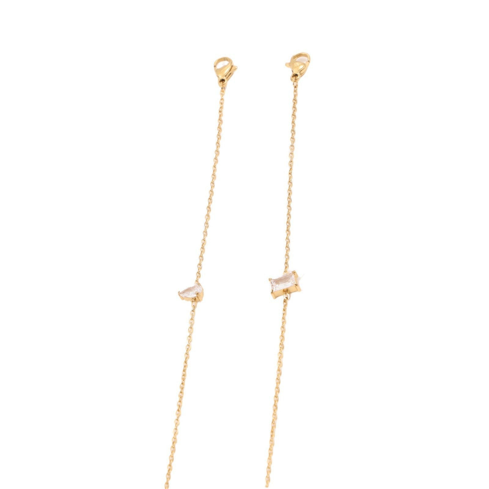 Geometric zircon bracelet titanium teardrop design
