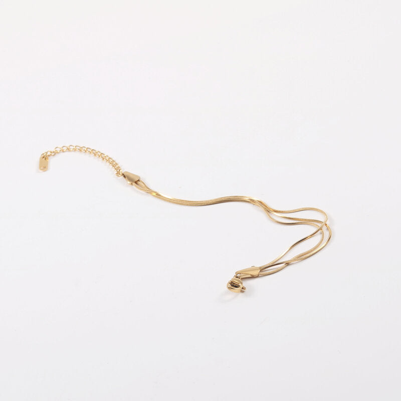 18K gold-plated dual chain bracelet adjustable
