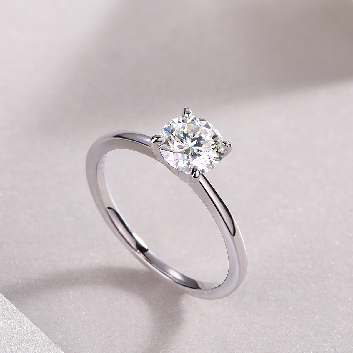 Classic solitaire moissanite ring bridal jewelry