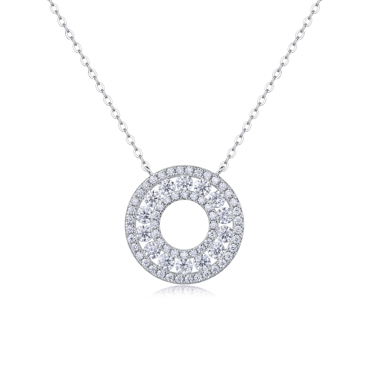 Reciprocating Moissanite Pendant Necklace – 925 Sterling Silver
