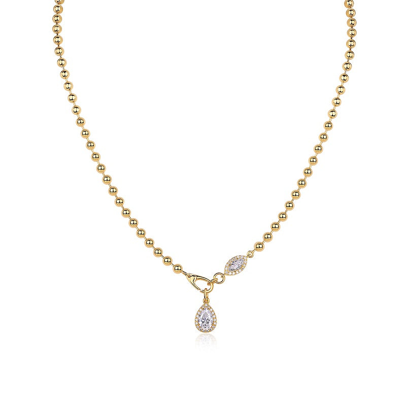 Gold-Plated Moissanite Pendant Necklace – 925 Sterling Silver